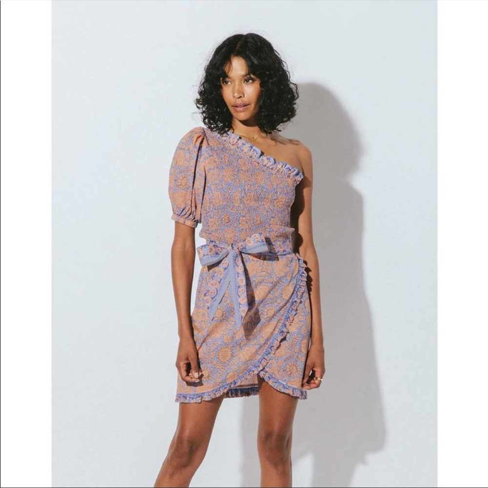 Cleobella Cassidy One Shoulder Women's Mini Dress Vine Size: Medium NWT